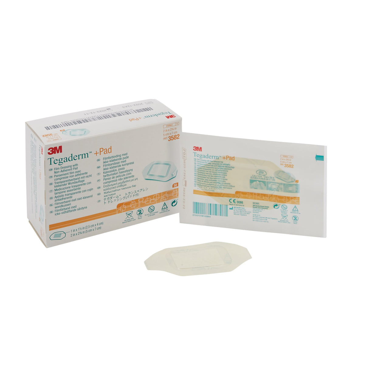 Transparent Film Dressing with Pad 3M™ Tegaderm™ 2 X 2-3/4 Inch Frame Style Delivery Rectangle Sterile - BeHope