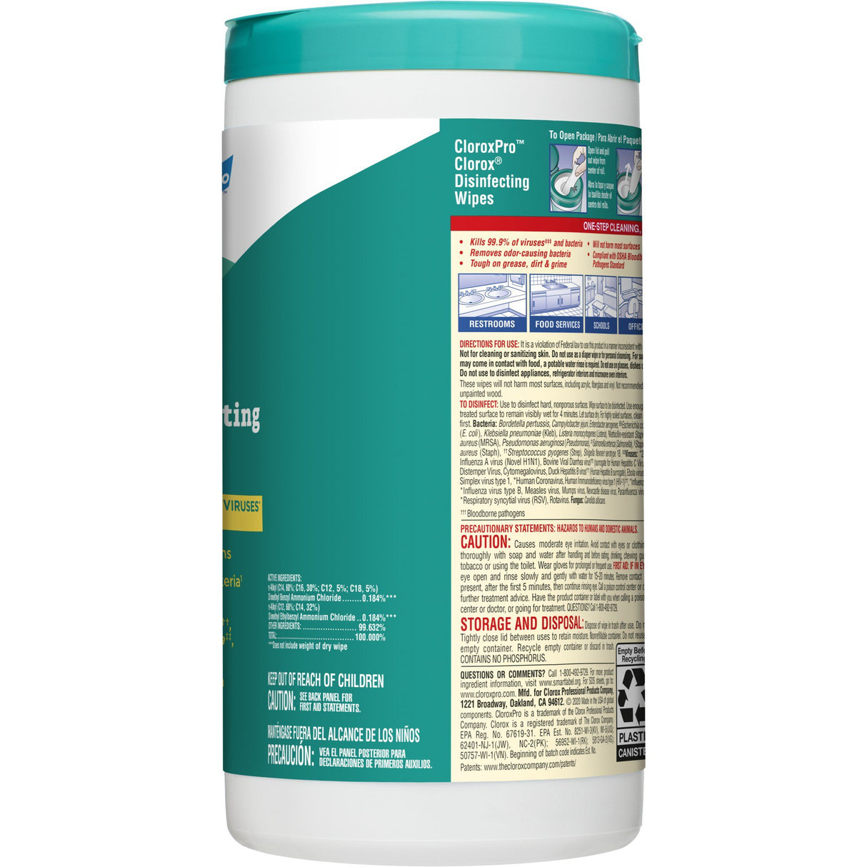 Surface Disinfectant CloroxPro™ Clorox® Premoistened Manual Pull Wipe 75 Count Canister Fresh Scent NonSterile - BeHope