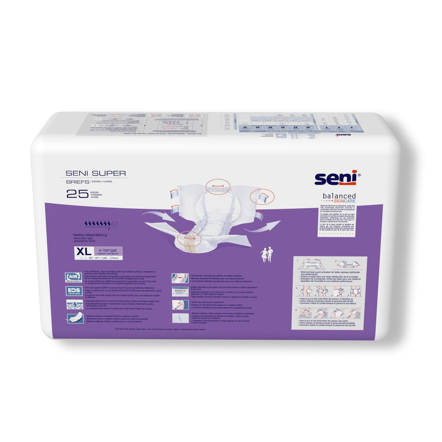 Unisex Adult Incontinence Brief Seni® Super X-Large Disposable Heavy Absorbency - BeHope
