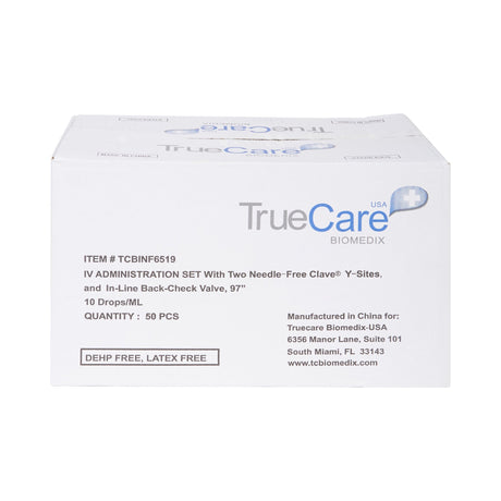 IV Pump Set McKesson Pump 2 Ports 10 Drops / mL Drip Rate Without Filter 97 Inch Tubing Solution Without Flow Regulator - BeHope