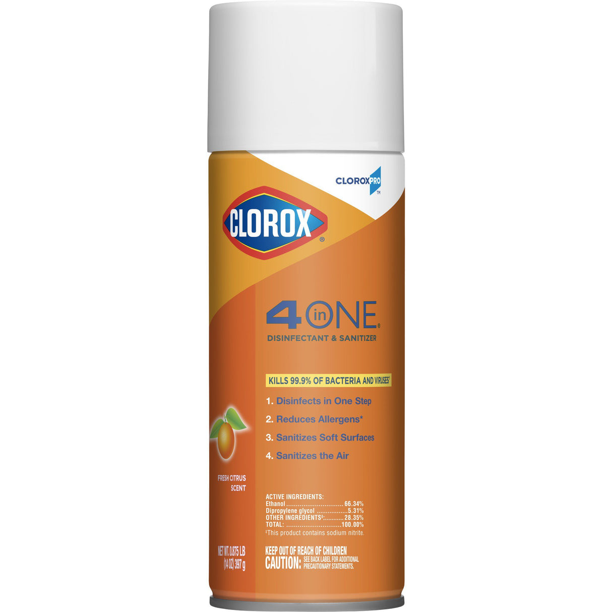 CloroxPro Clorox 4 in One Surface Disinfectant / Sanitizer Alcohol Based Aerosol Spray Liquid 14 oz. Can Citrus Scent NonSterile - BeHope