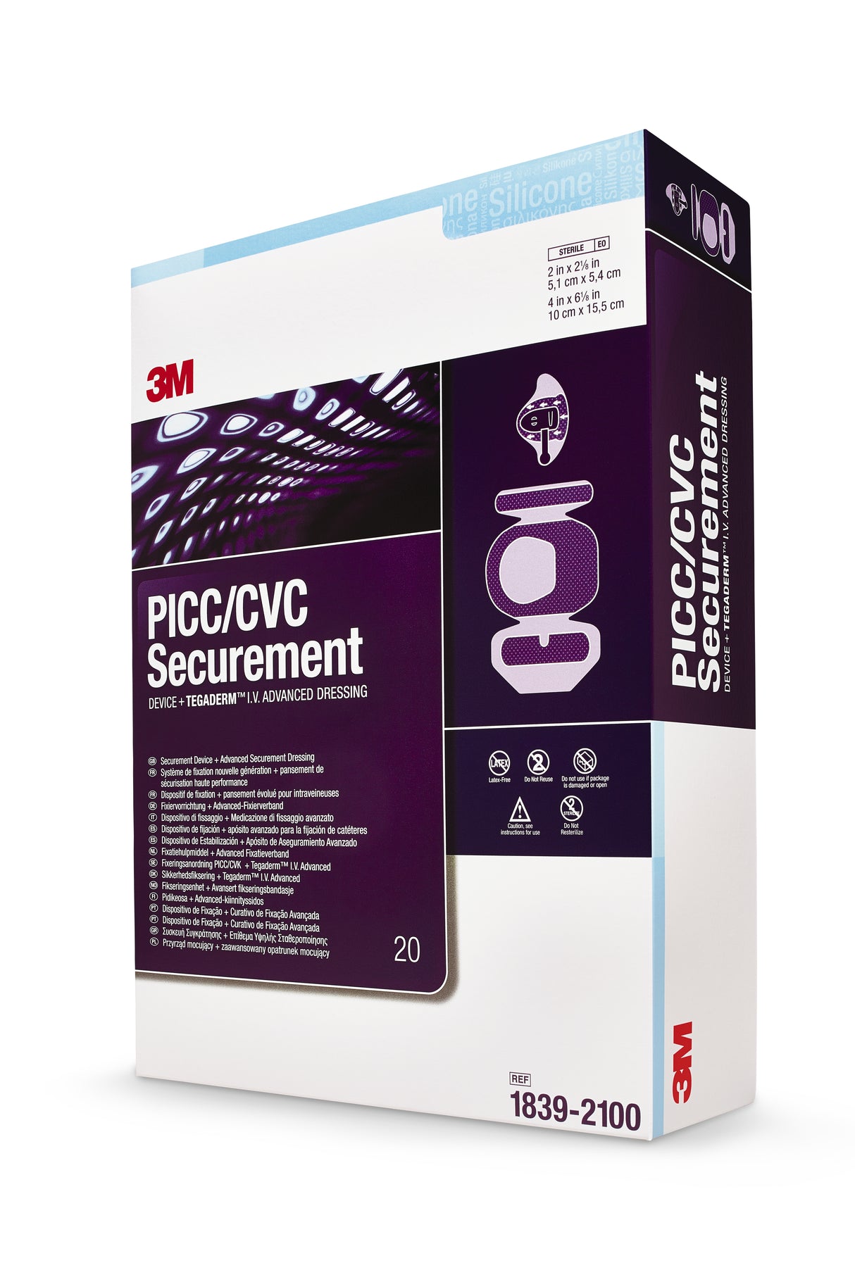 PICC/CVC Securement Device + Tegaderm™ I.V. Advanced Securement Dressing 3M™ Tegaderm™ Film 4 X 6-1/8 Inch Sterile - BeHope