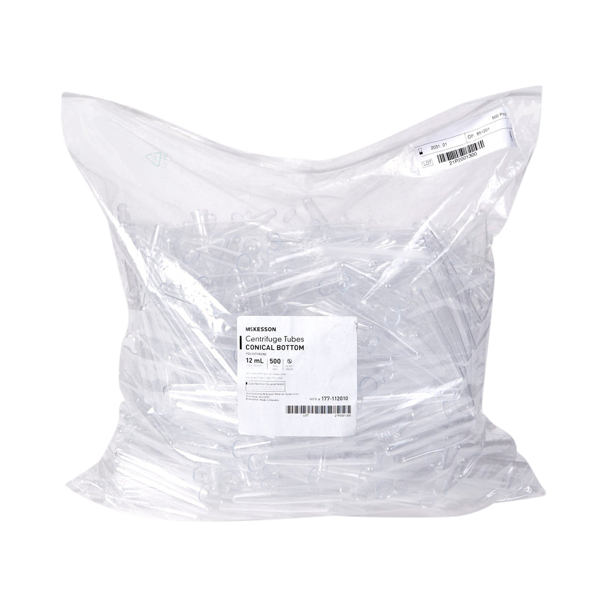 McKesson Centrifuge Tube Plain 12 mL Without Closure Polystyrene Tube - BeHope