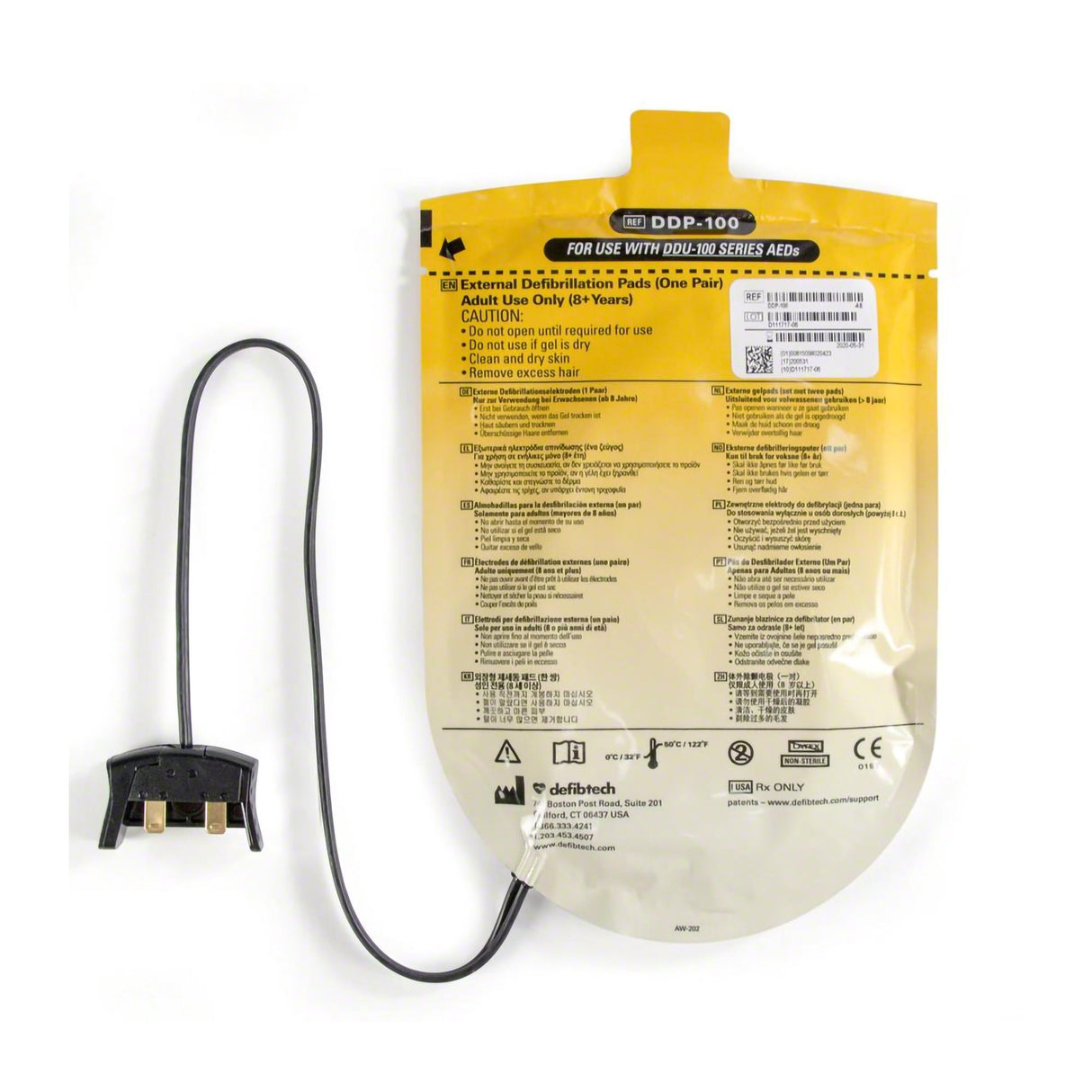 AED Defibrillator Pad Defibtech Lifeline™ Adult - BeHope