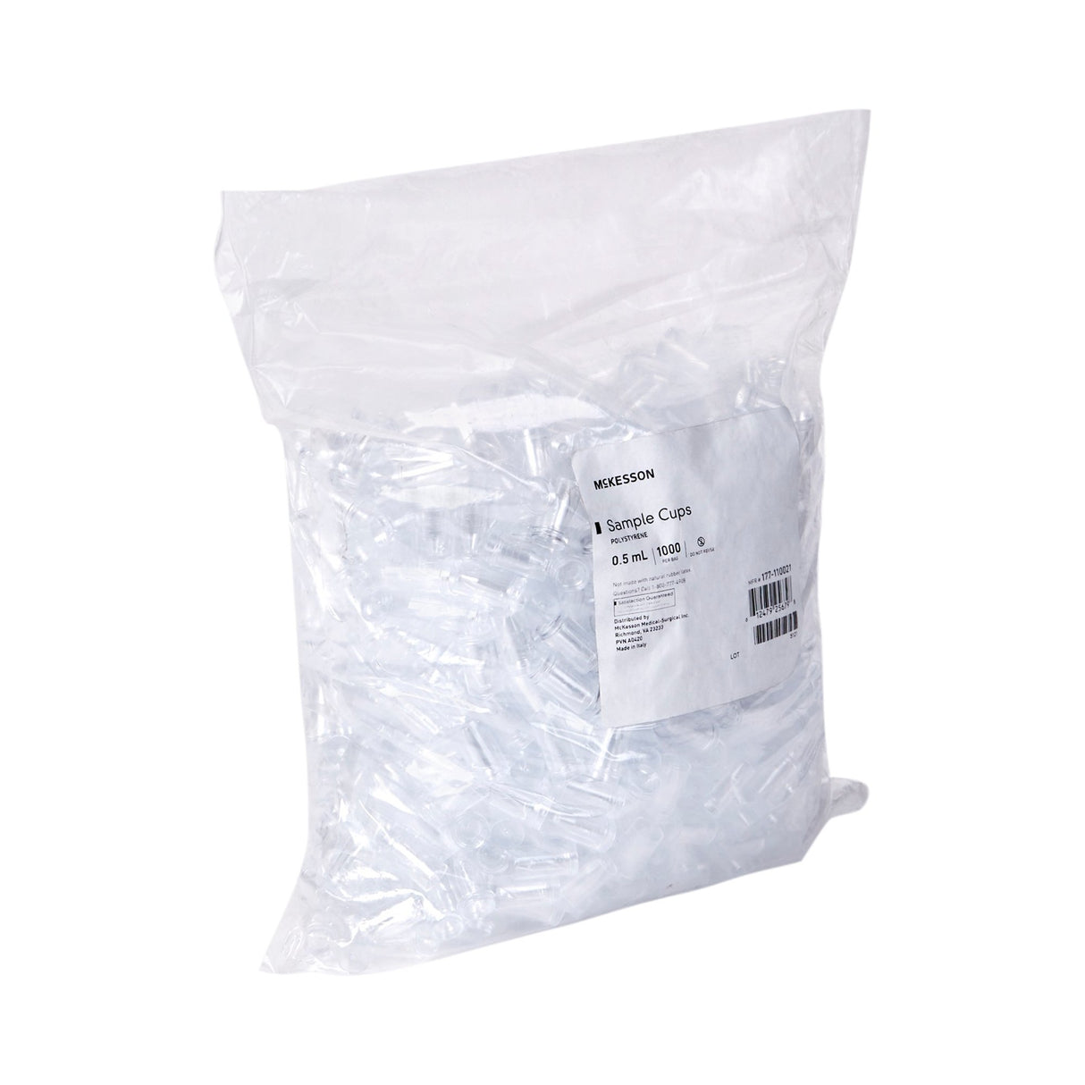 McKesson Sample Cup 0.5 mL, Clear, 13.55 X 24.50 mm, Without Caps - BeHope