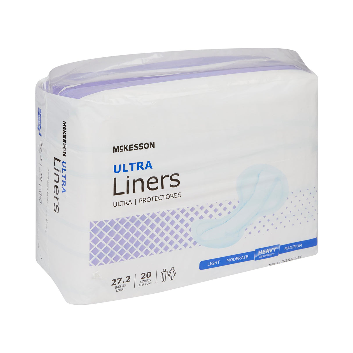 Incontinence Liner McKesson Ultra 27-1/5 Inch Length Heavy Absorbency Polymer Core One Size Fits Most - BeHope