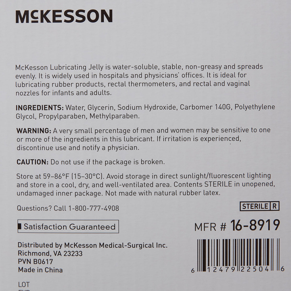 Lubricating Jelly McKesson 4 oz. Tube Sterile - BeHope