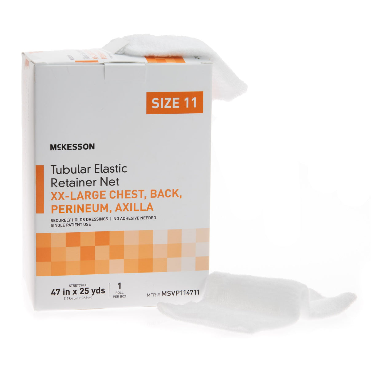 Elastic Net Retainer Dressing McKesson Tubular Elastic 47 Inch X 25 Yard (119.4 cm X 22.9 m) Size 11 White 2X-Large Chest / Back / Perineum / Axilla NonSterile - BeHope