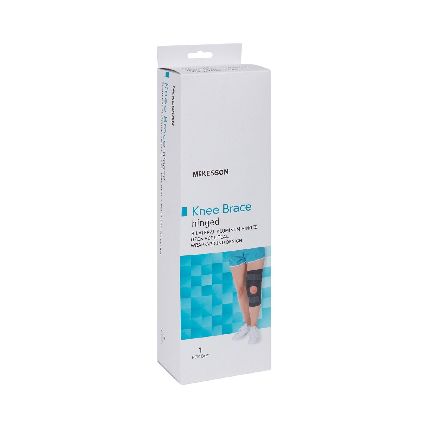Knee Brace McKesson Medium Wraparound / Hook and Loop Strap Closure with D-Rings 18 to 20-1/2 Inch Circumference Left or Right Knee - BeHope