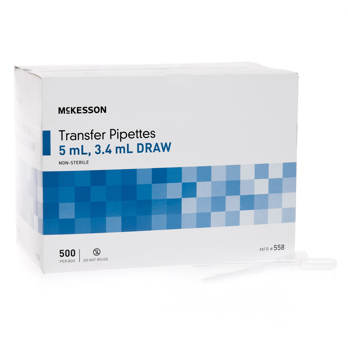 McKesson Transfer Pipette 5 mL 0.5 to 1 mL Graduation Increments NonSterile - BeHope