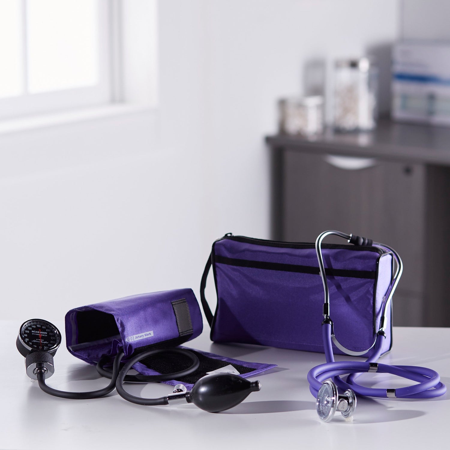 Reusable Aneroid / Stethoscope Set McKesson Brand 23 to 33 cm Adult Cuff Dual Head Sprague Stethoscope Pocket Aneroid - BeHope