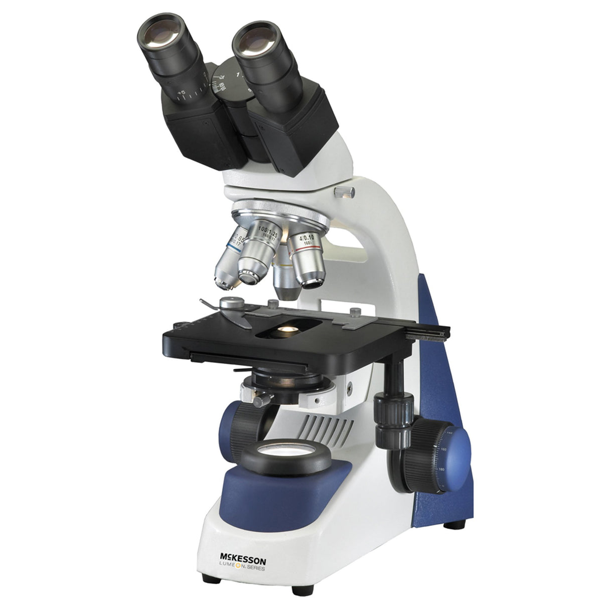 McKesson LUMEON Physician Microscope Binocular Head 4X, 10X, 40X and 100X (Oil) Objectives - BeHope