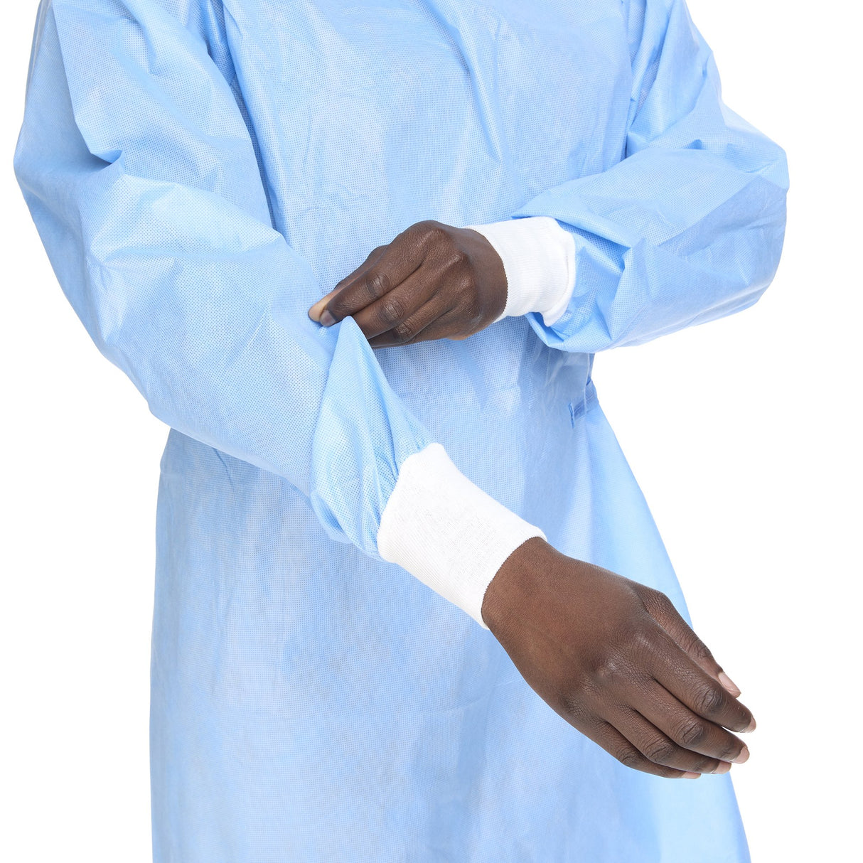 Non-Reinforced Surgical Gown with Towel Halyard Basics Large Blue Sterile Disposable - BeHope