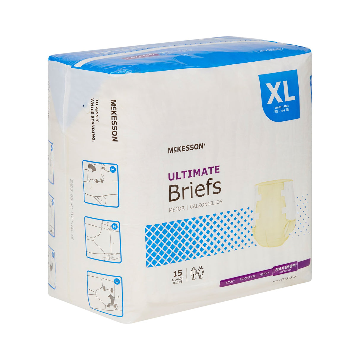 Unisex Adult Incontinence Brief McKesson X-Large Disposable Heavy Absorbency - BeHope