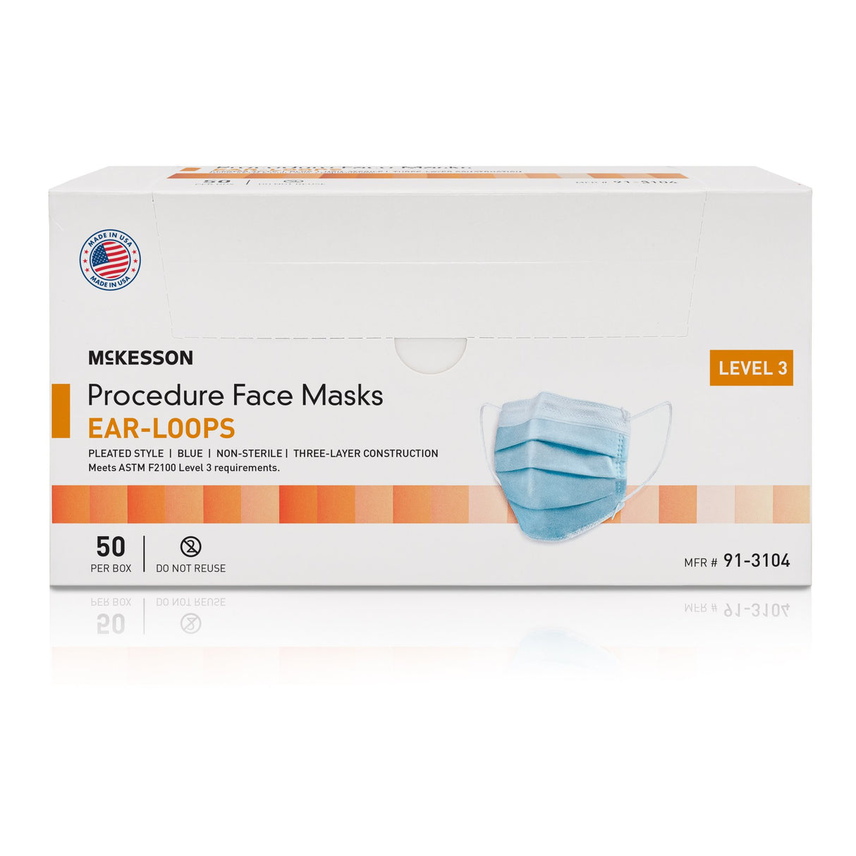 Procedure Mask McKesson ASTM Level 3 Earloops One Size Fits Most - BeHope