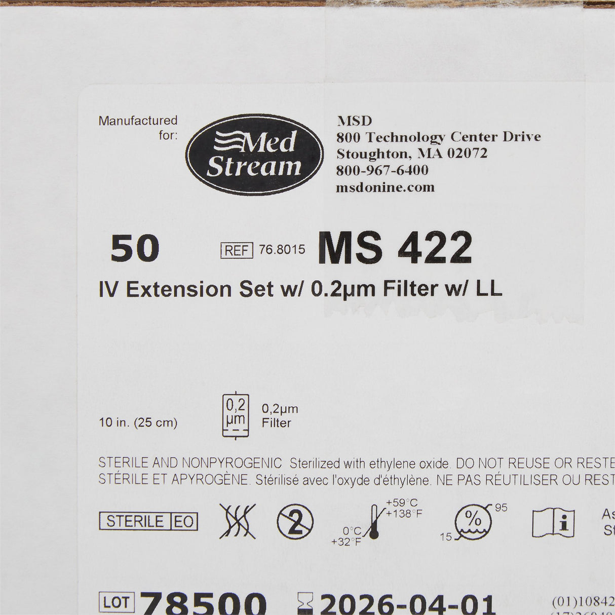 IV Extension Set McKesson Standard Bore 10 Inch Tubing 0.2 Micron Filter Sterile - BeHope