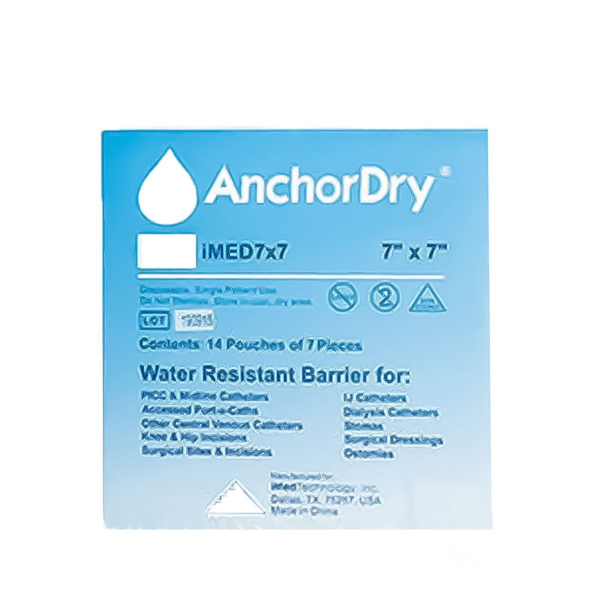 IV Site Barrier Protector AnchorDry™ 7 X 7 Inch NonSterile - BeHope