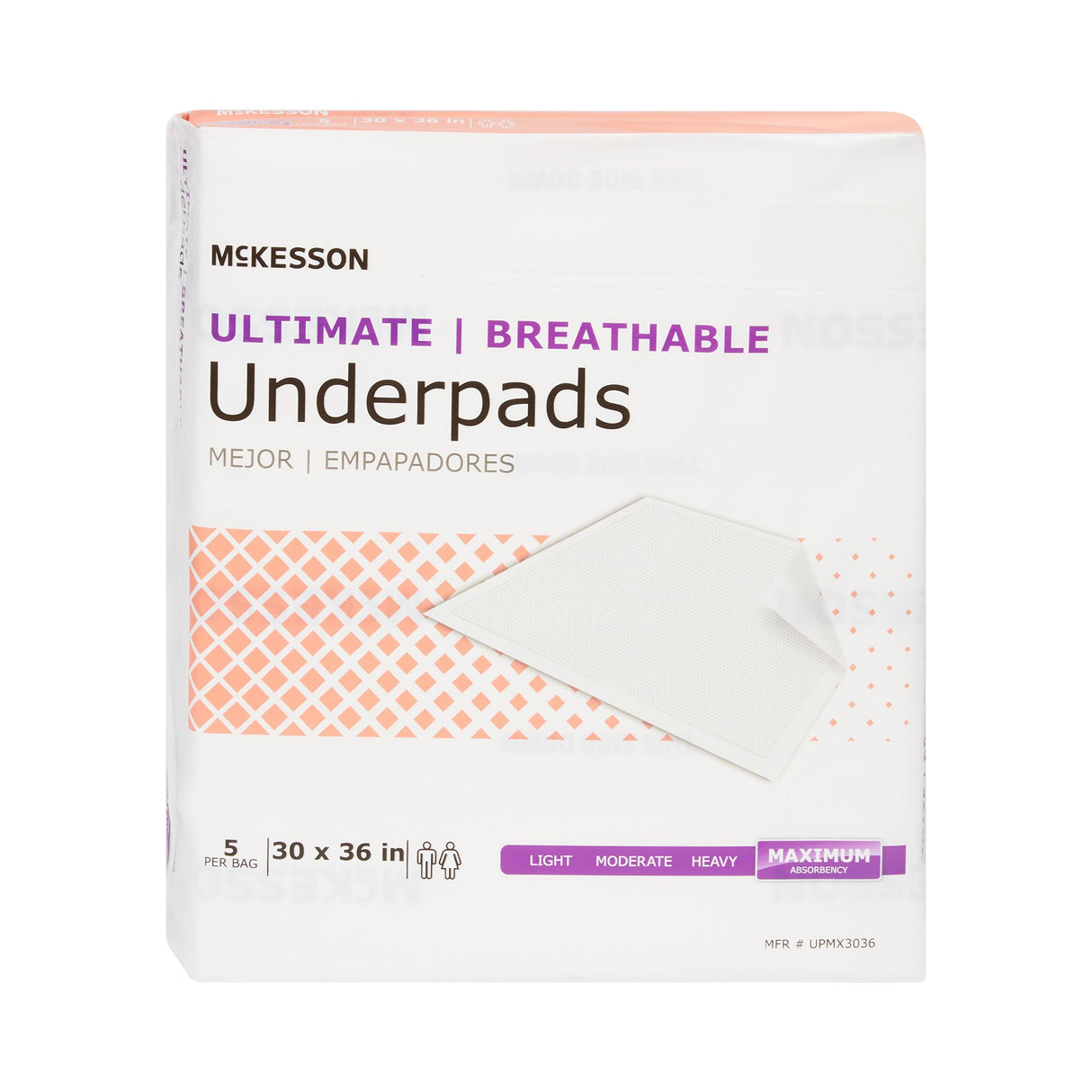 Disposable Underpad McKesson Ultimate Breathable 30 X 36 Inch Fluff / Polymer Heavy Absorbency - BeHope