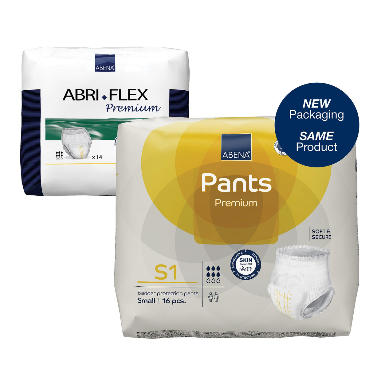 Unisex Adult Absorbent Underwear Abena® Premium Pants S1 Pull On with Tear Away Seams Small Disposable Heavy Absorbency - BeHope