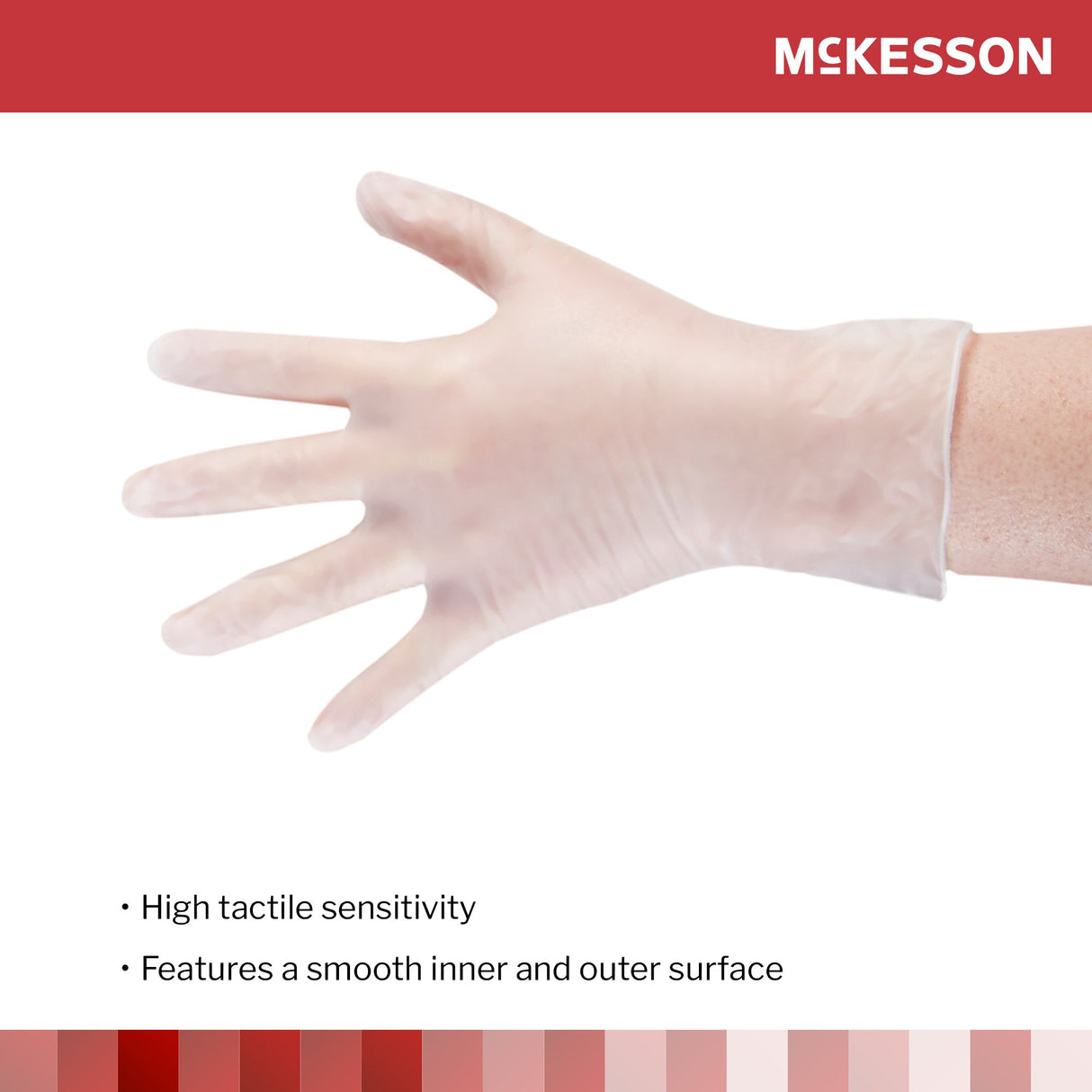 Exam Glove McKesson Medium NonSterile Vinyl Standard Cuff Length Smooth Clear Not Rated - BeHope