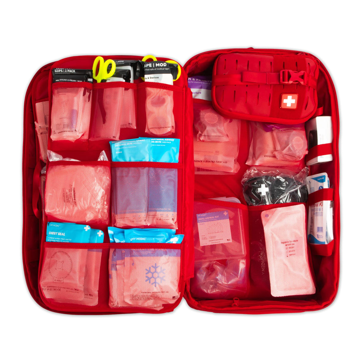 First Aid Kit My Medic™ The MEDIC Pro 10 Person Red Nylon Backpack - BeHope