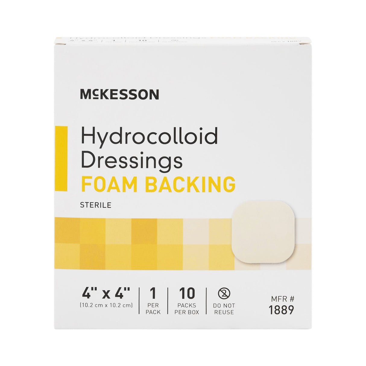 Hydrocolloid Dressing McKesson Foam Backing 4 X 4 Inch Square Hydrocolloid / Foam - BeHope