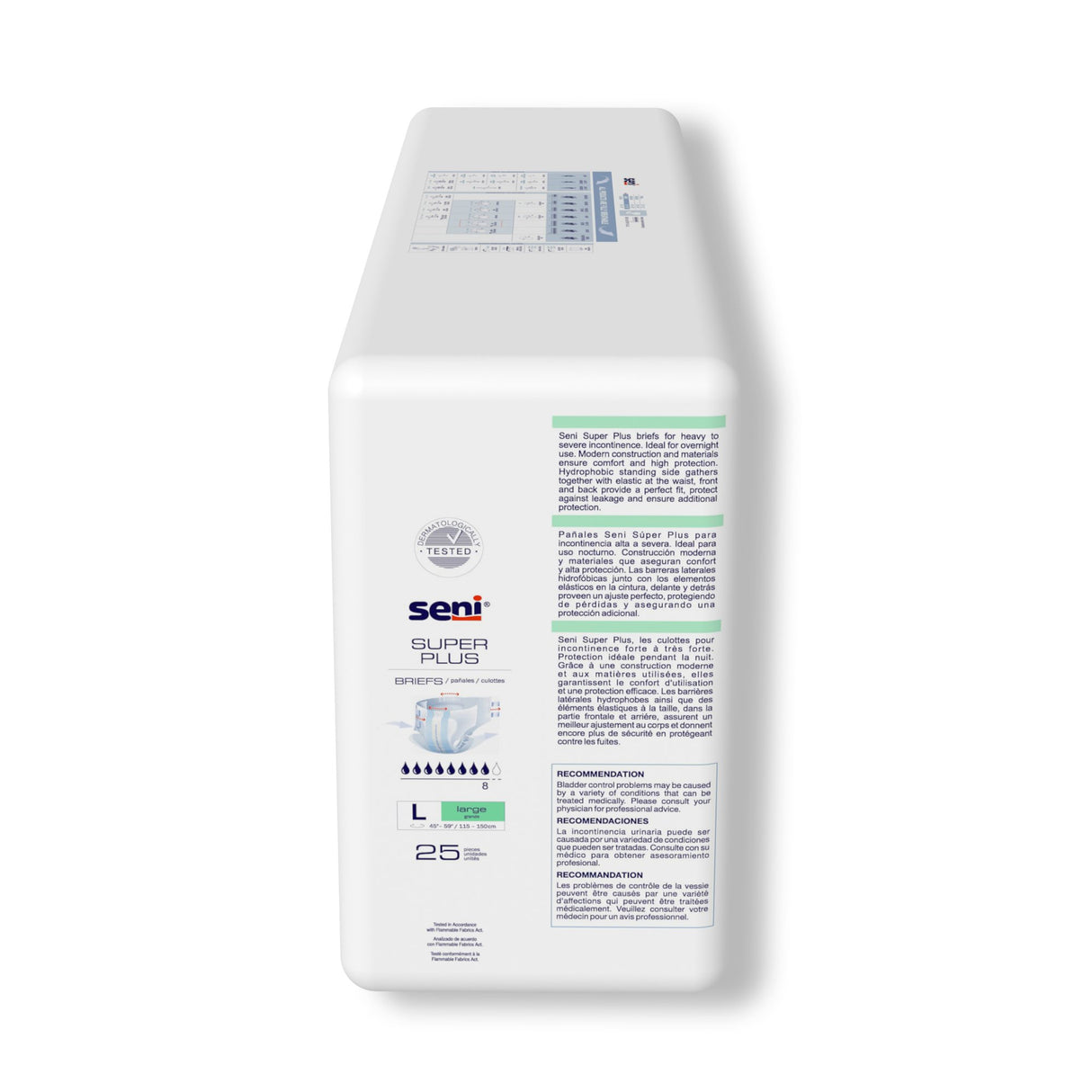 Unisex Adult Incontinence Brief Seni® Super Plus Large Disposable Heavy Absorbency - BeHope