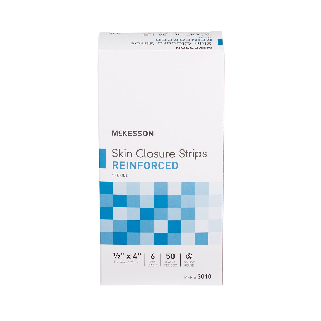 Skin Closure Strip McKesson 1/2 X 4 Inch Nonwoven Material Reinforced Strip White - BeHope