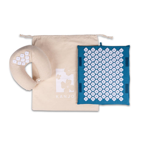 Acupressure Travel Set Kanjo Foot Mat: 1 X 14 X 16 Inch / Neck Pillow: 5 X 12 X 13 Inch - BeHope
