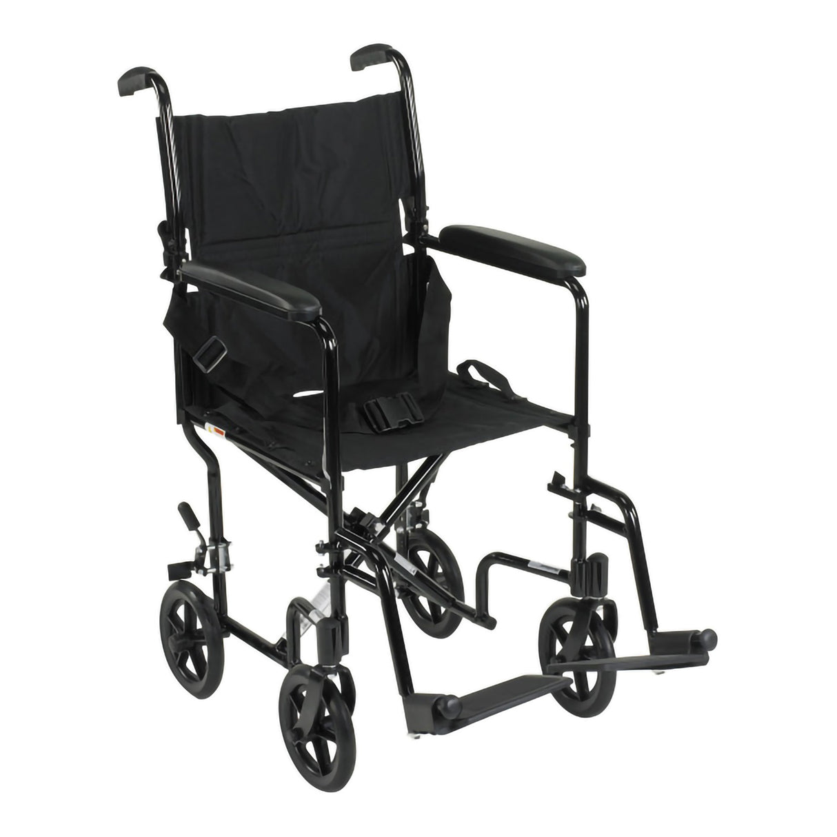 Transport Chair McKesson 19 Inch Seat Width Full Length Arm Swing-Away Footrest Aluminum Frame with Black Finish - BeHope