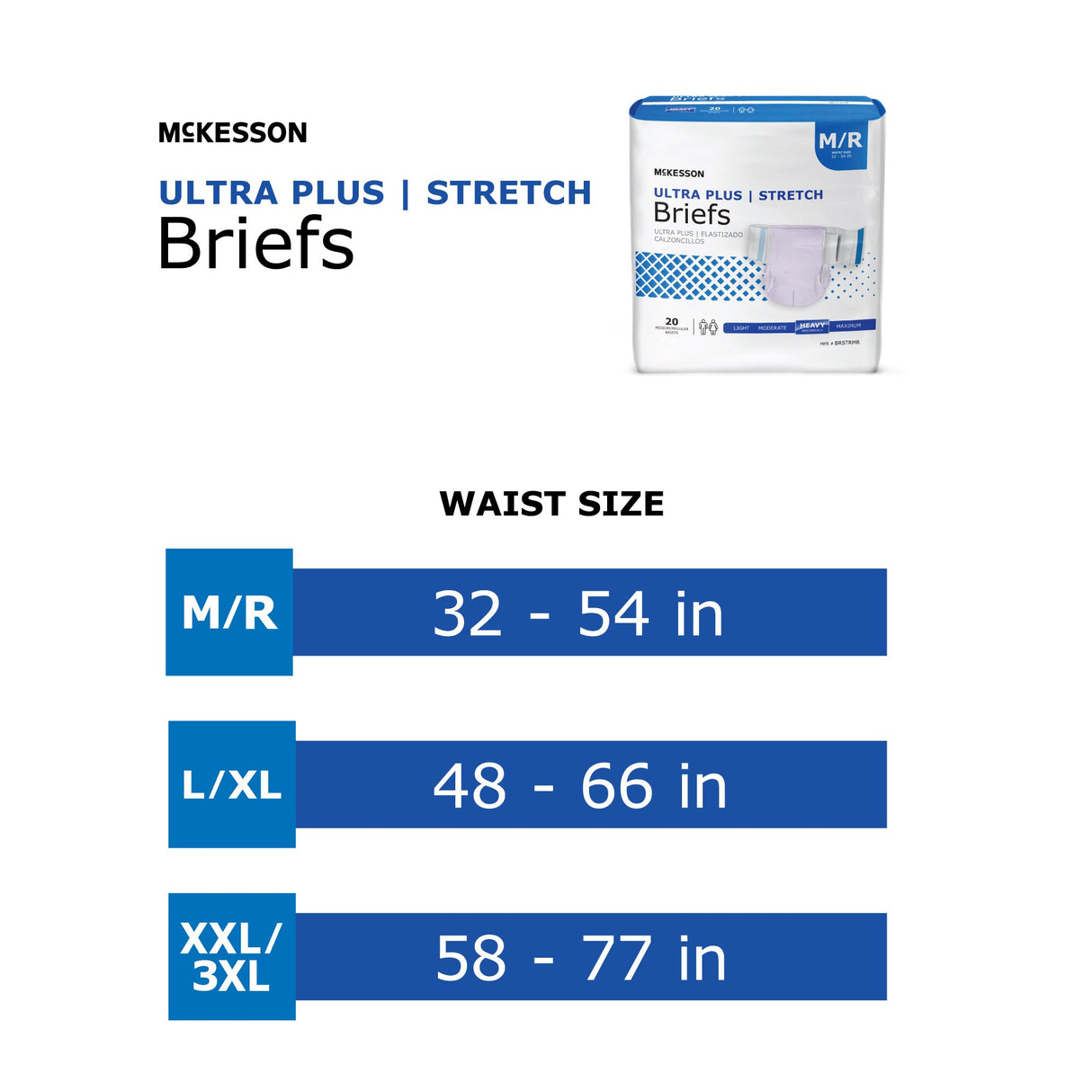 Unisex Adult Incontinence Brief McKesson Ultra Plus Stretch Large / X-Large Disposable Heavy Absorbency - BeHope