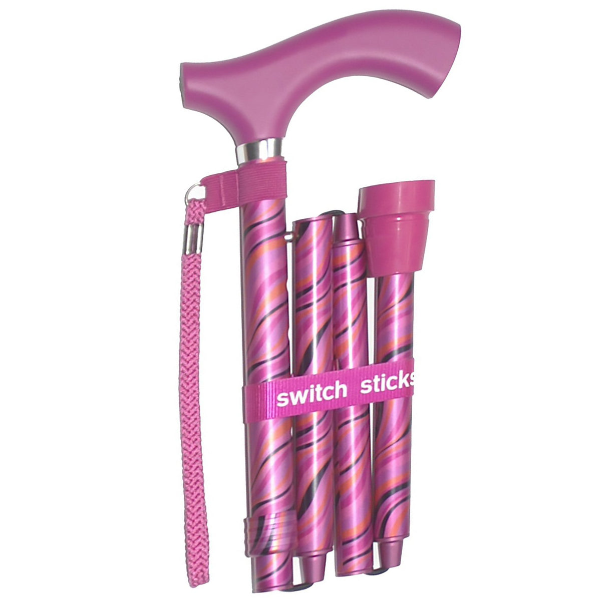 Folding Cane Switch Sticks® Aluminum 32 to 37 Inch Height Tango Print - BeHope