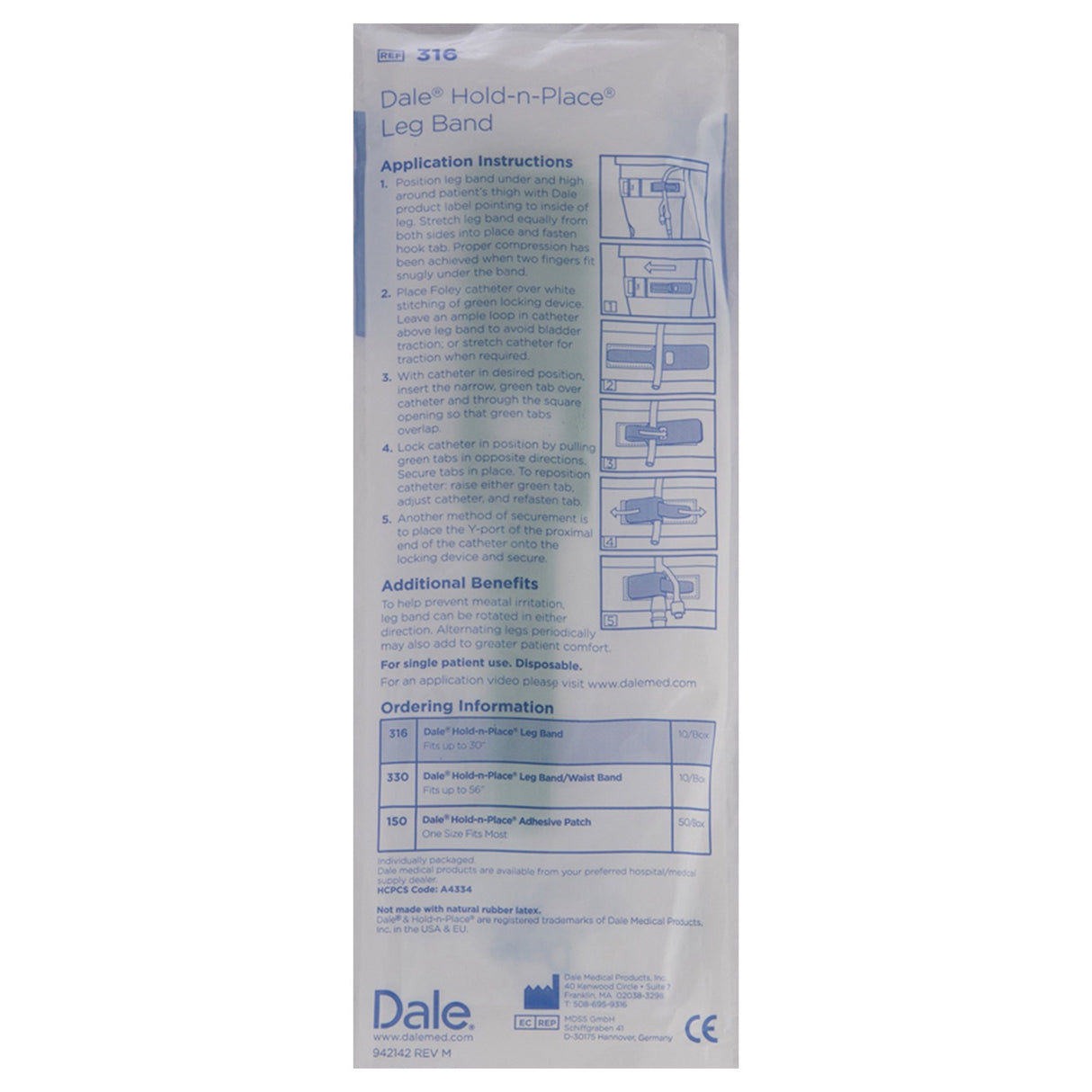 Foley Catheter Holder Hold-N-Place 2 Inch Wide, Exclusive Stretch Material, Velcro Fastener - BeHope