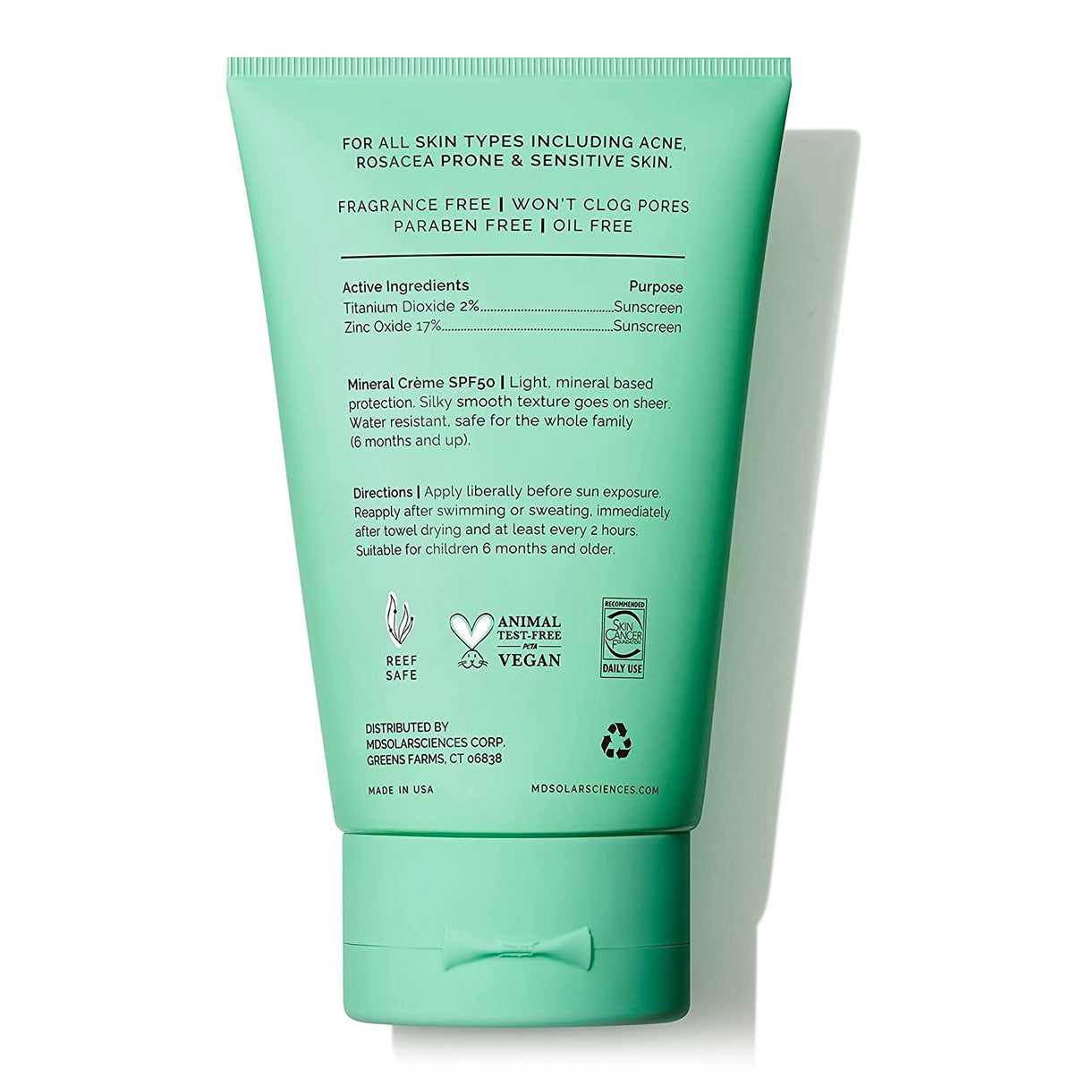 Sunscreen MDSolarSciences® Mineral KidCrème® SPF 50 Cream 3.4 oz. Tube - BeHope