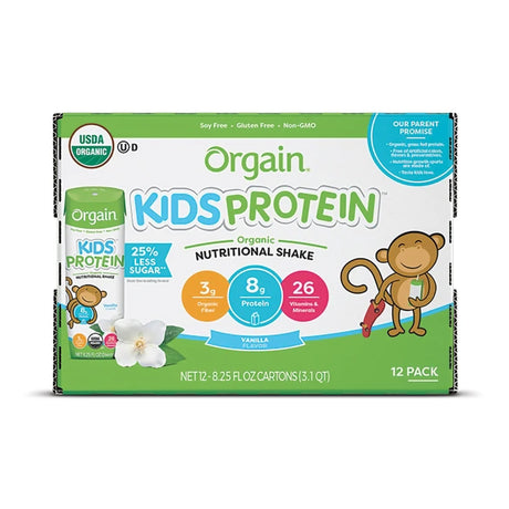 Pediatric Oral Supplement Orgain® Kids Protein™ Organic Nutritional Shake Vanilla Flavor 8.25 oz. Carton Liquid Organic - BeHope