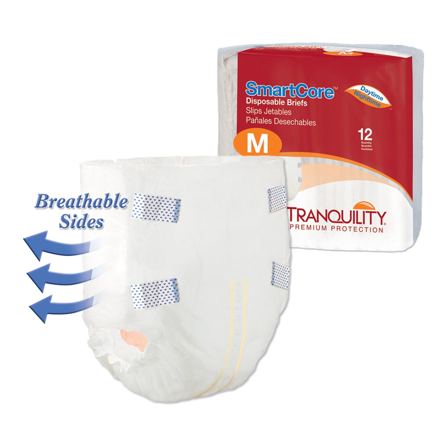 Unisex Adult Incontinence Brief Tranquility SmartCore™ Medium Disposable Heavy Absorbency - BeHope