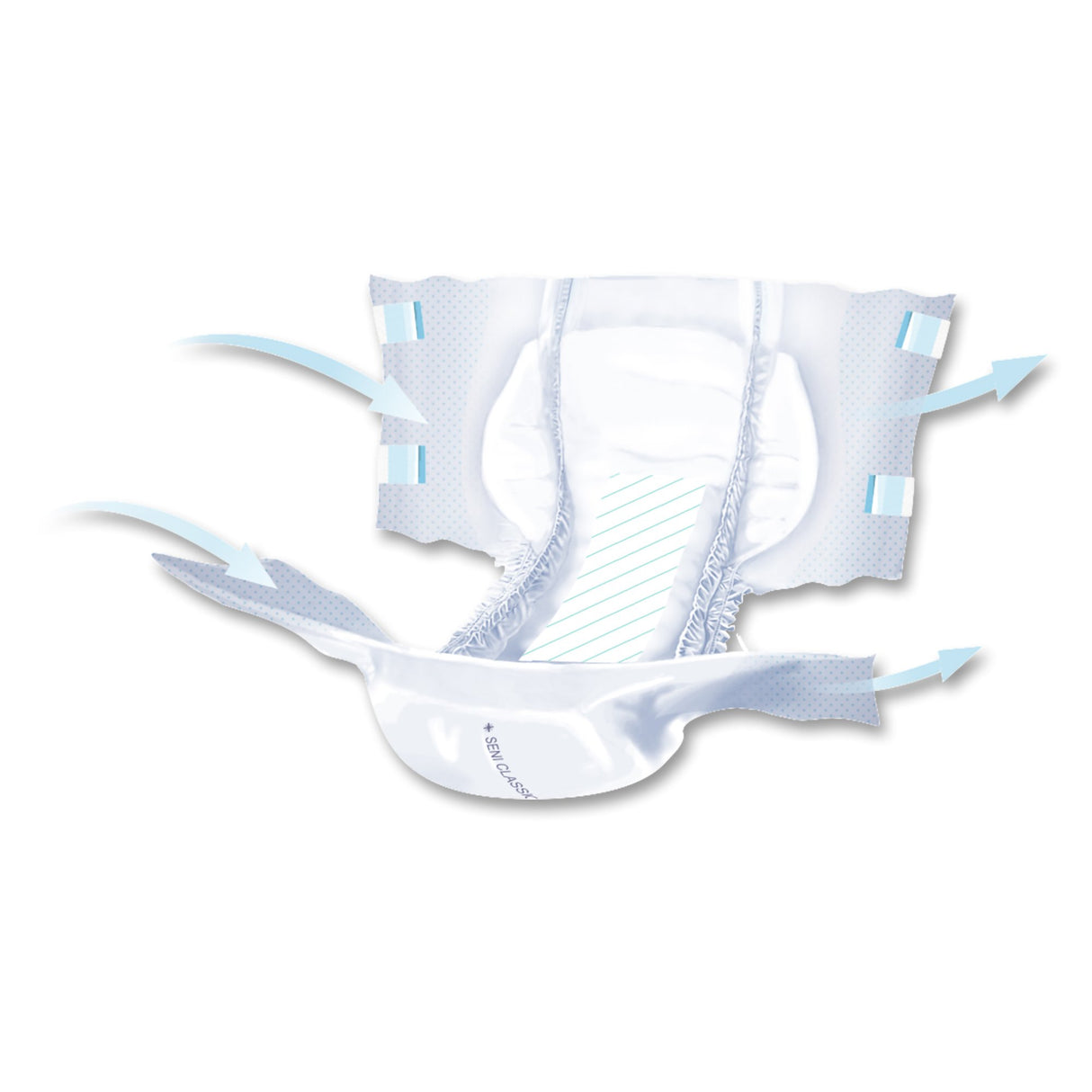 Unisex Adult Incontinence Brief Seni® Classic Plus Medium Disposable Moderate Absorbency - BeHope