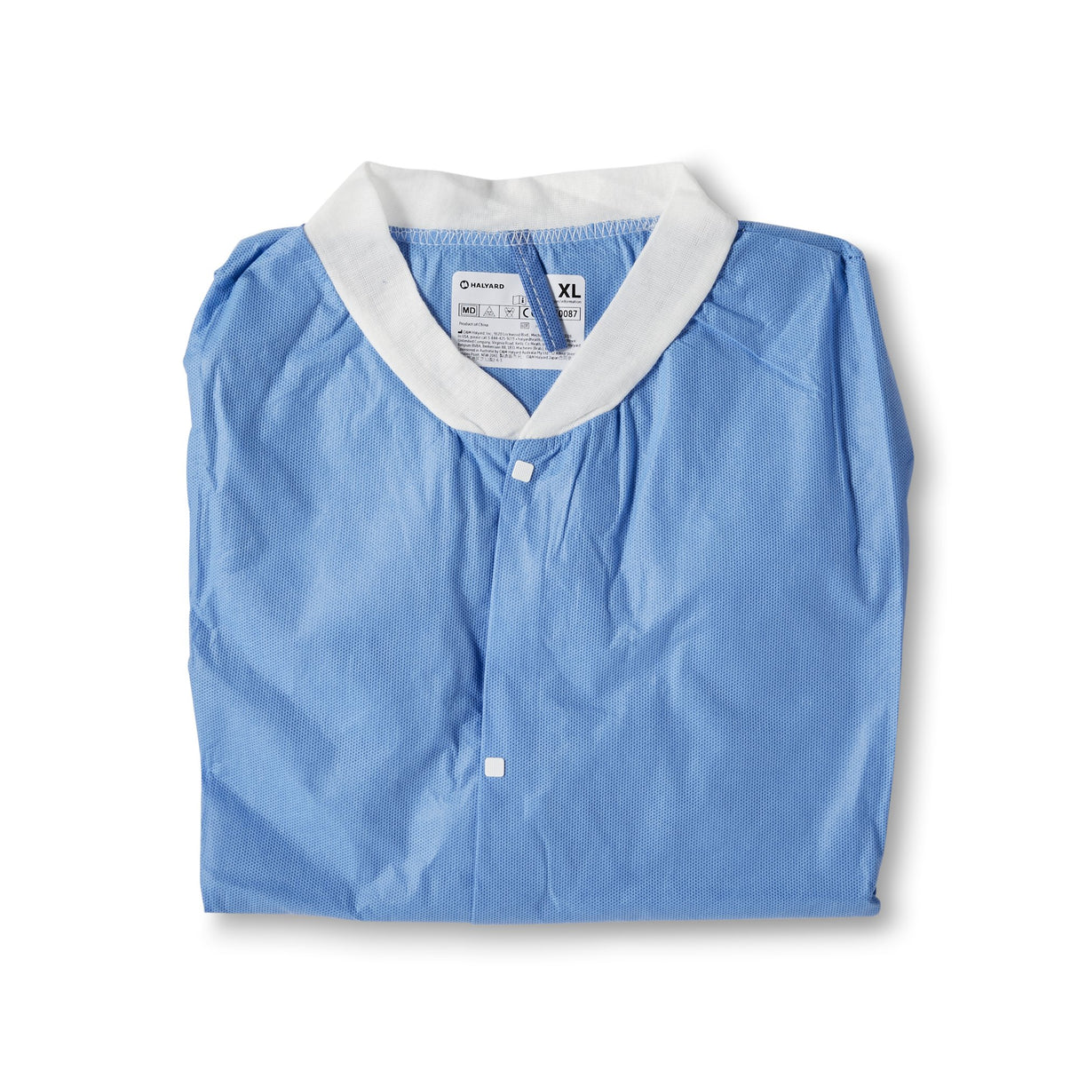 Lab Jacket Blue X-Large Hip Length 3-Layer SMS Disposable - BeHope