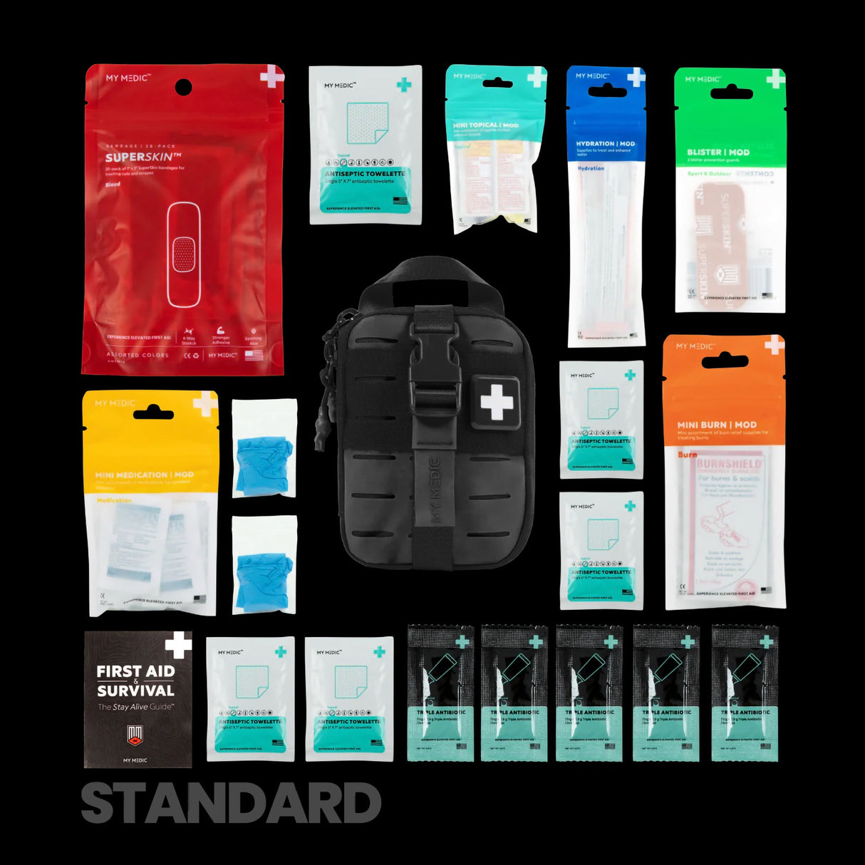 First Aid Kit My Medic™ Sidekick Black Soft Bag - BeHope