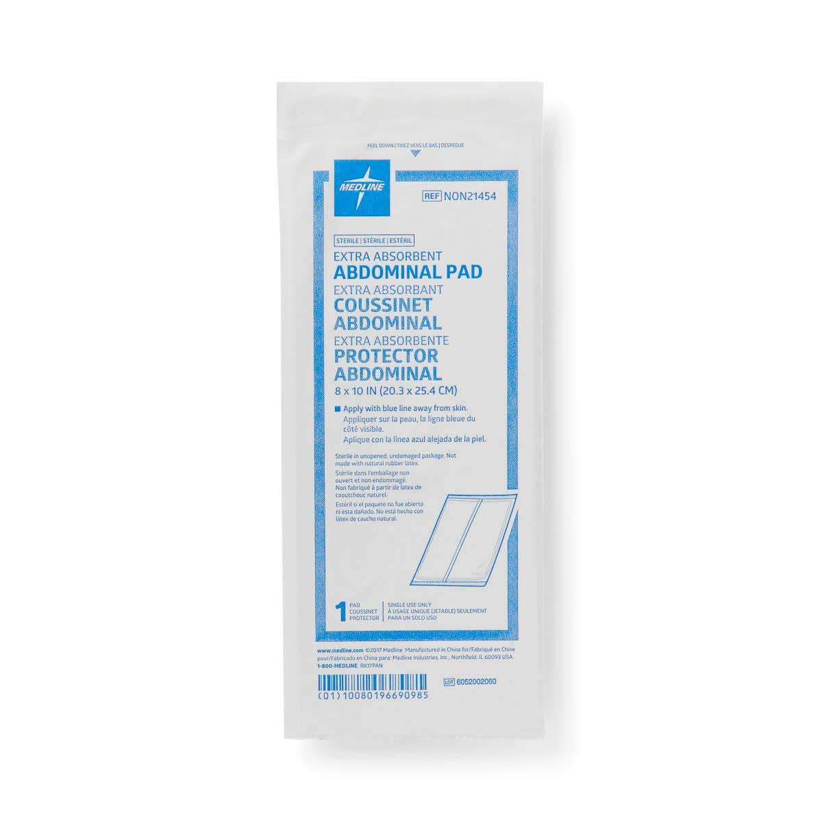 Coussinet abdominal stérile 8"x10"