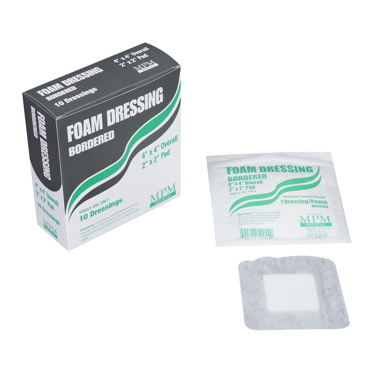 Foam Dressing MPM 4 X 4 Inch With Border Waterproof Backing Adhesive Square Sterile - BeHope