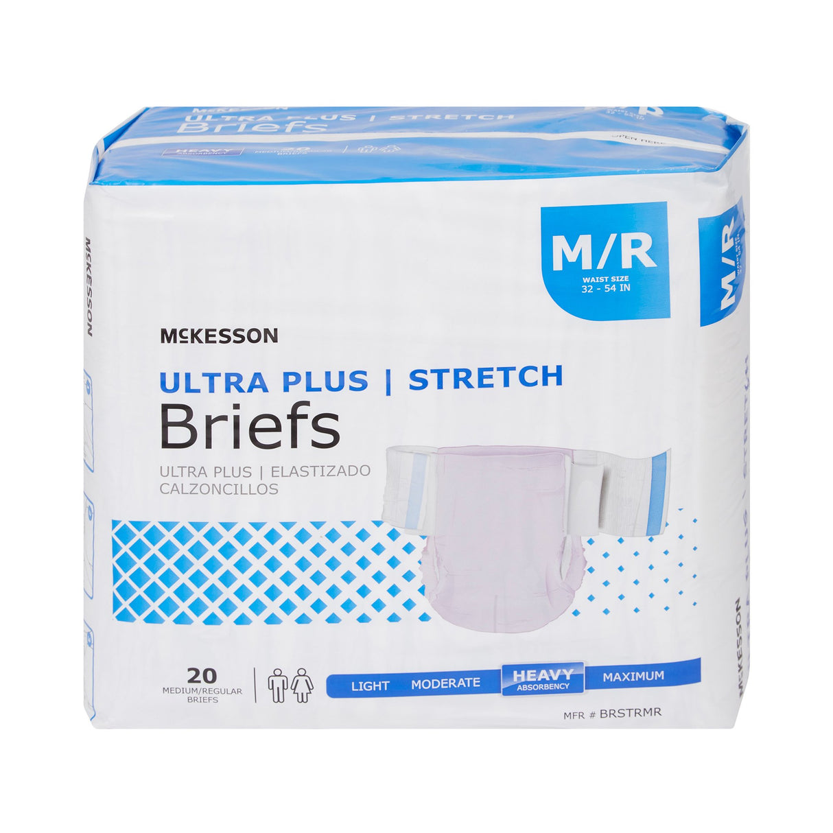 Unisex Adult Incontinence Brief McKesson Ultra Plus Stretch Medium Disposable Heavy Absorbency - BeHope
