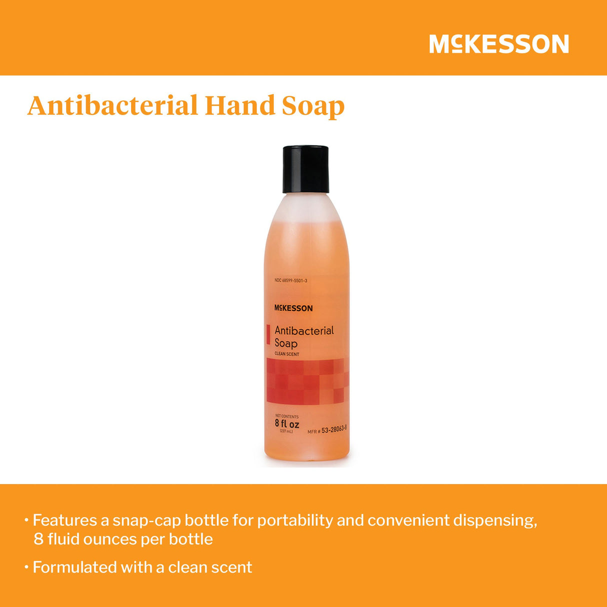Antibacterial Soap McKesson Liquid 8 oz. Bottle Clean Scent - BeHope