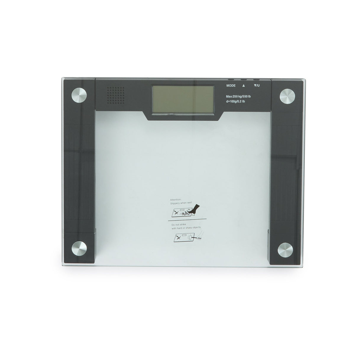 Floor Scale Ideaworks Digital Display 550 lbs. / 250 kg Capacity Black / Glass AC Power - BeHope