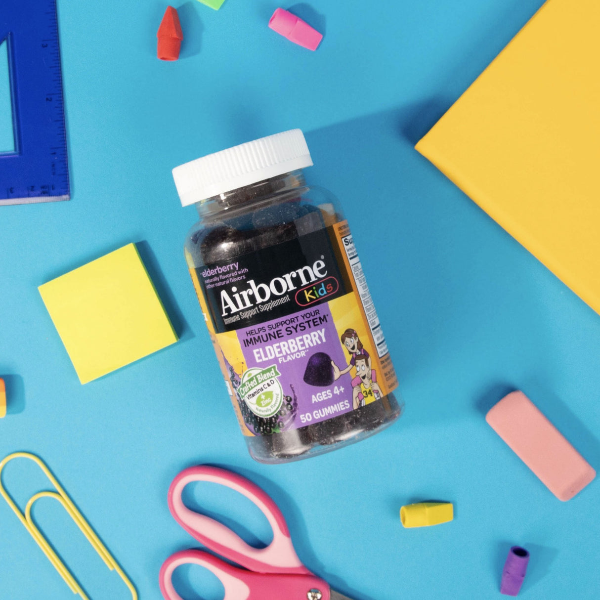 Immune Support Supplement Airborne® Gummy 50 per Bottle - BeHope