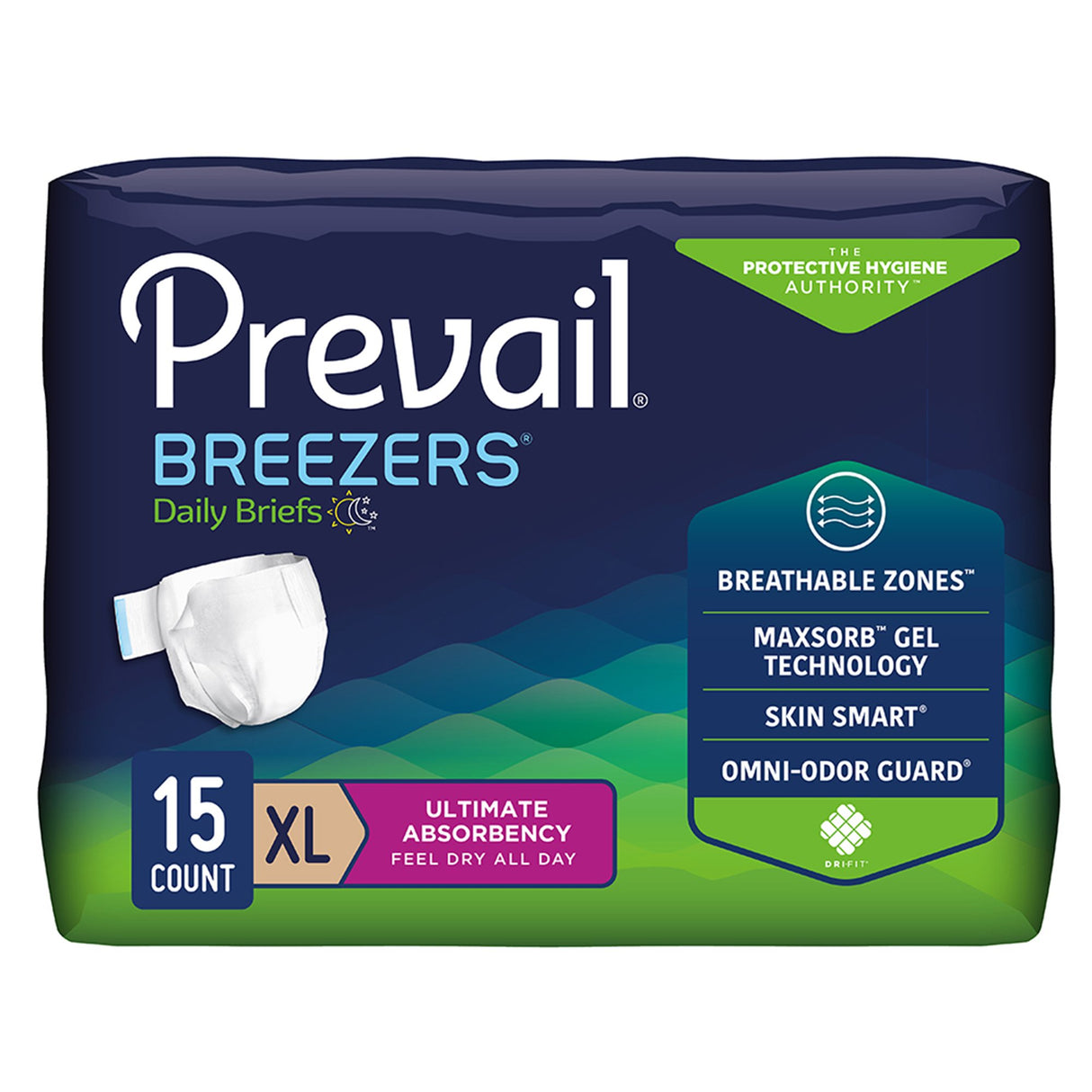 Unisex Adult Incontinence Brief Prevail® Breezers® X-Large Disposable Heavy Absorbency - BeHope