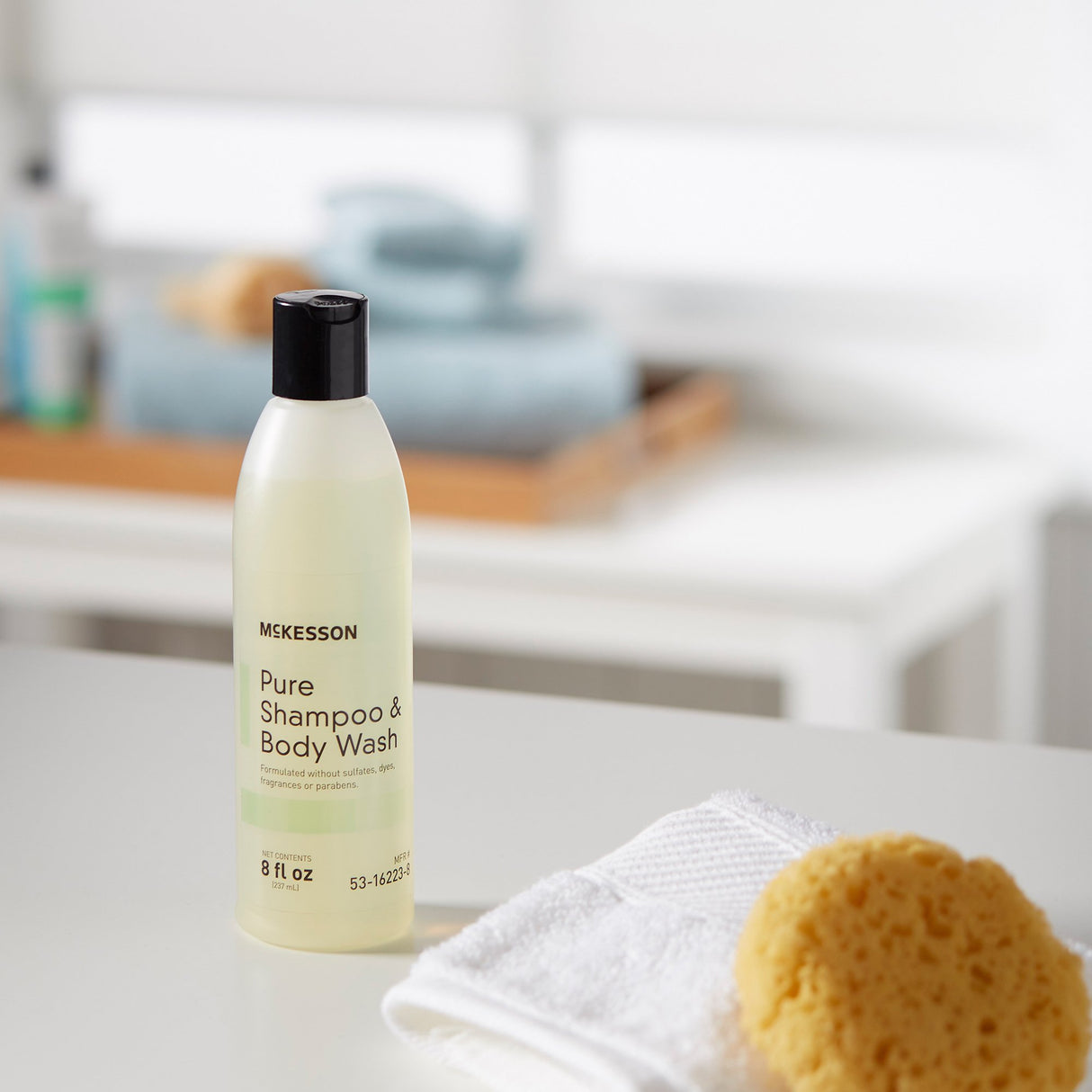 Shampoo and Body Wash McKesson Pure 8 oz. Flip Top Bottle Unscented - BeHope