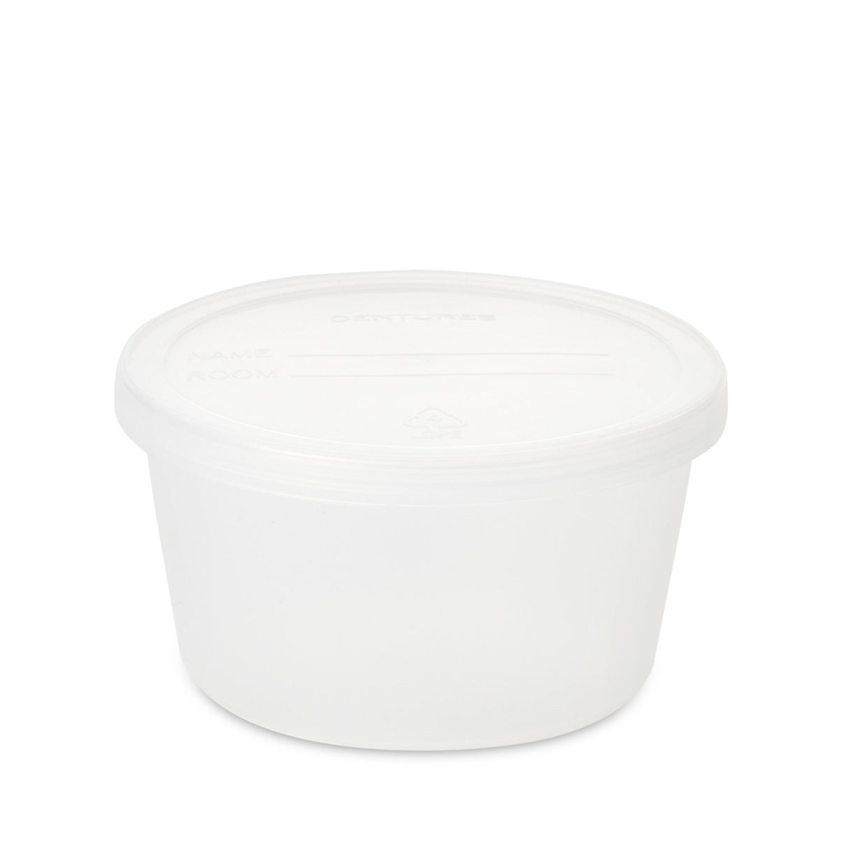 Dawn Mist® Denture Cup 8 oz. Clear Snap-On Lid Single Patient Use - BeHope