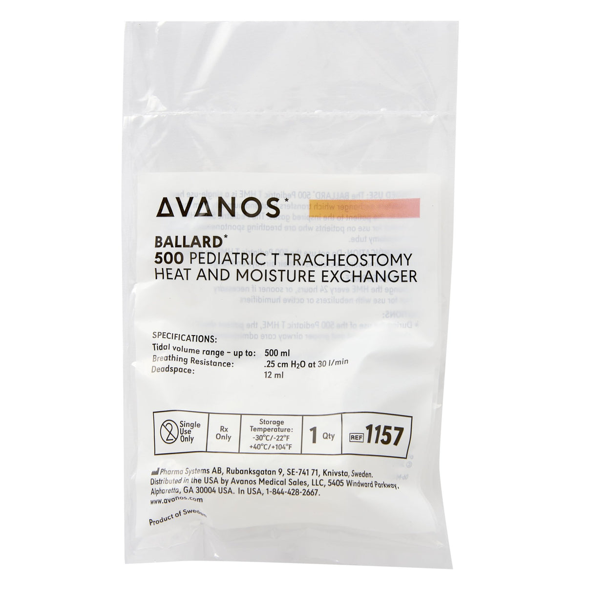 Heat and Moisture Exchanger-Trach BALLARD* 26 mg H₂O/L @ VT 500 mL 0.25 cm H₂O @ 30 LPM - BeHope