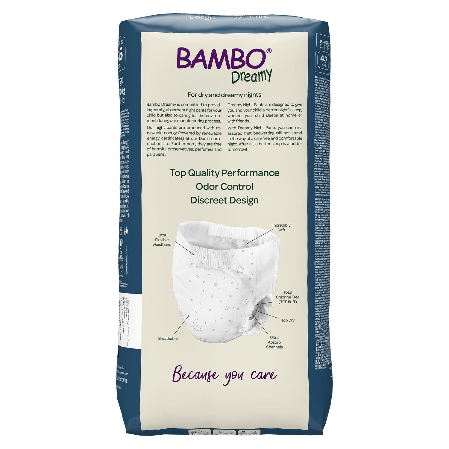 Unisex Youth Training Pants Bambo® Dreamy Night Pant Pull On with Tear Away Seams Size 8 to 15 Years Disposable Heavy Absorbency - BeHope